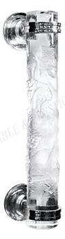 Poign&eacute;e de porte Faunes Cristal clair et chrome - Lalique